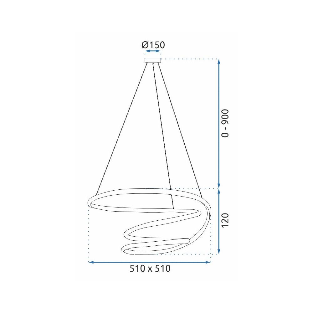Люстра LED G080-1CP Gold