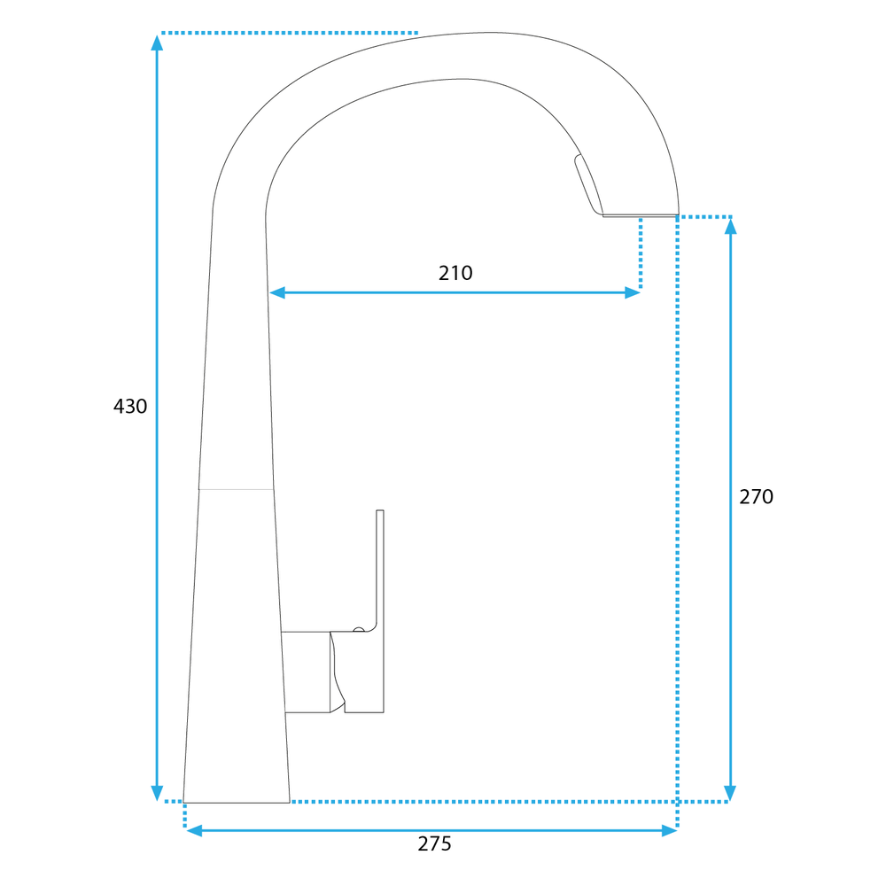 REA Ross virtuves jaucējkrāns BRUSHED NICKEL INOX