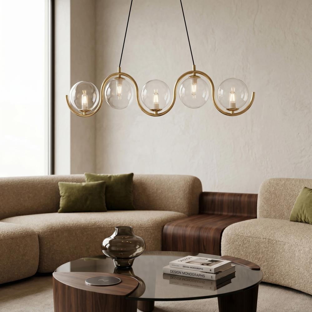 LAMPA SUFITOWA WISZĄCA APP1440-5CP Złota
