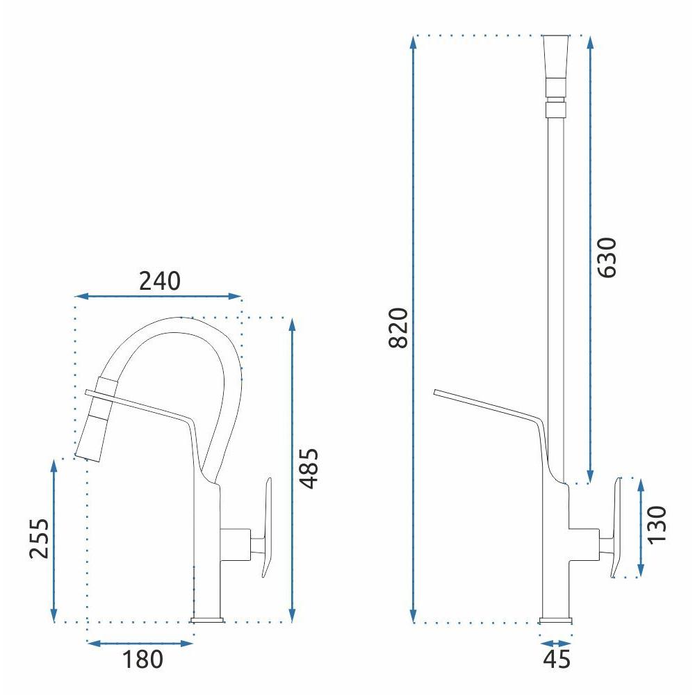 Maišytuvas virtuvės Rea Castor gold brush