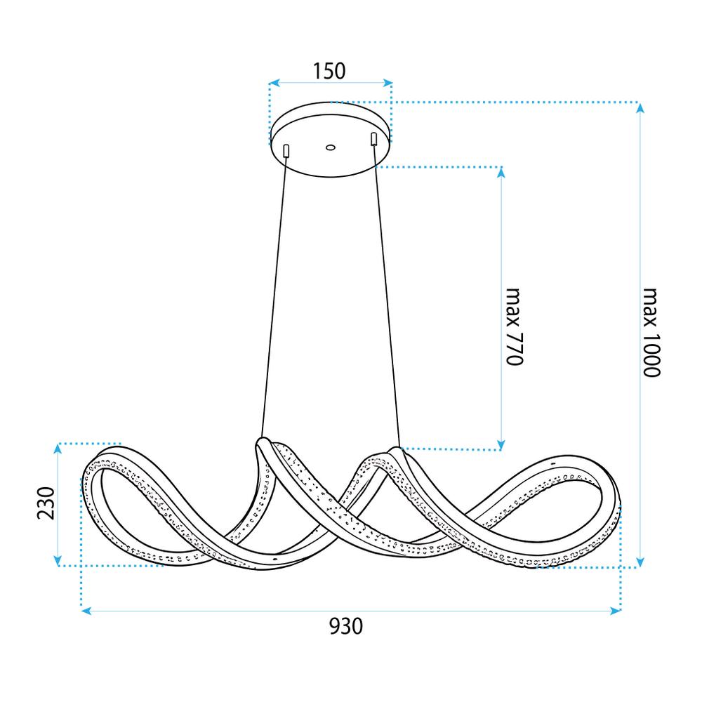 LAMPA SUFITOWA WISZĄCA G154-CP ZŁOTA