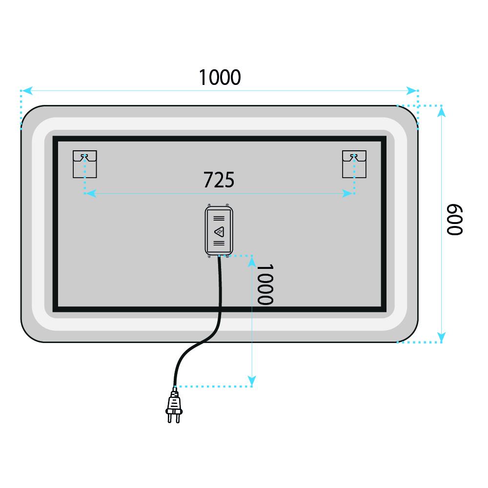Lustro ścienne LED 100x60cm EDIT