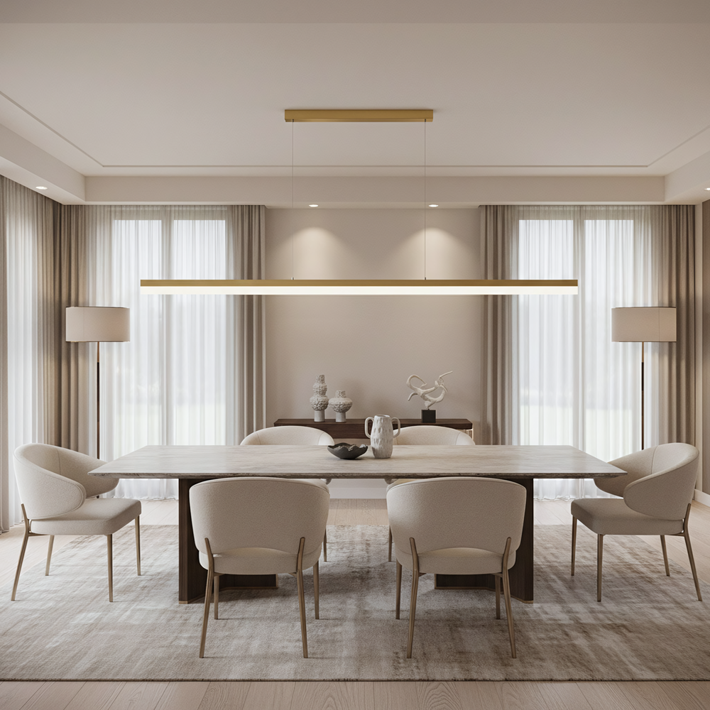 Deckenleuchte LED APP1694-CP 120 cm Brush Gold