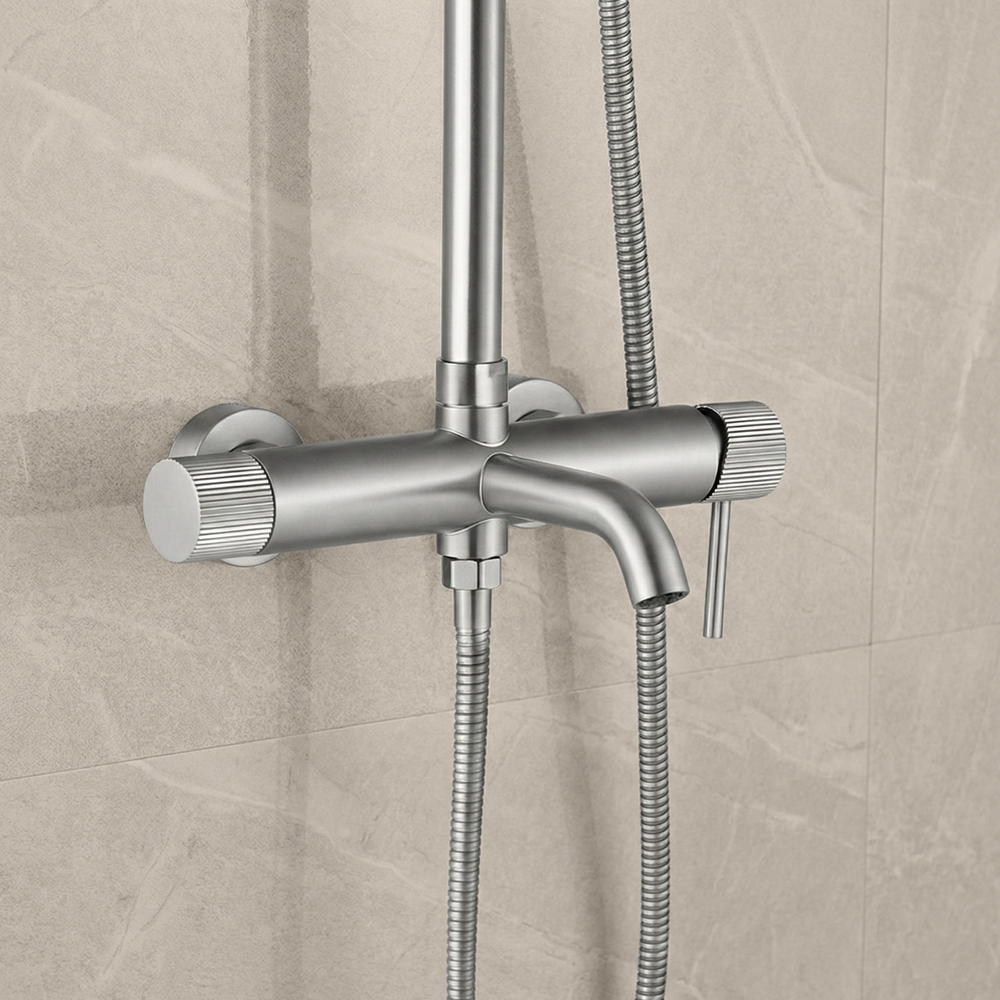 Kit de douche Rea Lungo Stripe Brush Nickel