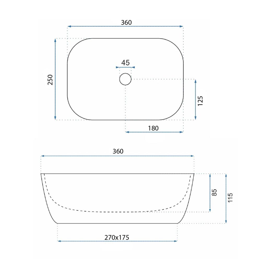 Kriauklė stalviršio Rea Belinda mini stone matt
