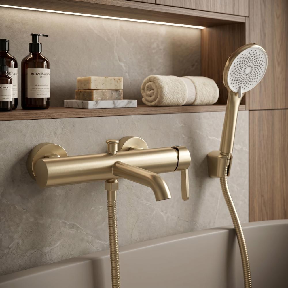 Baterie pentru cadă REA Ontario Side Brush Gold