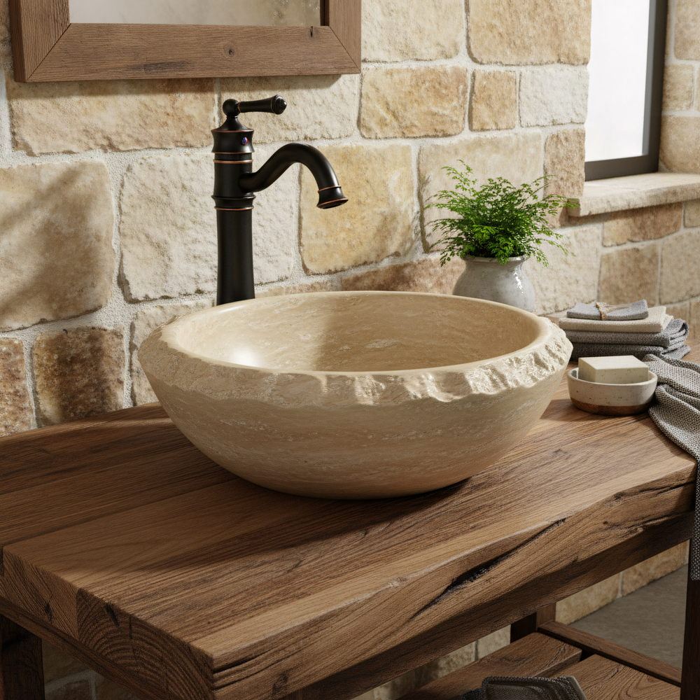 Rea Vintage Αντικέ Βρύση Νιπτήρα Μαύρη ψηλή