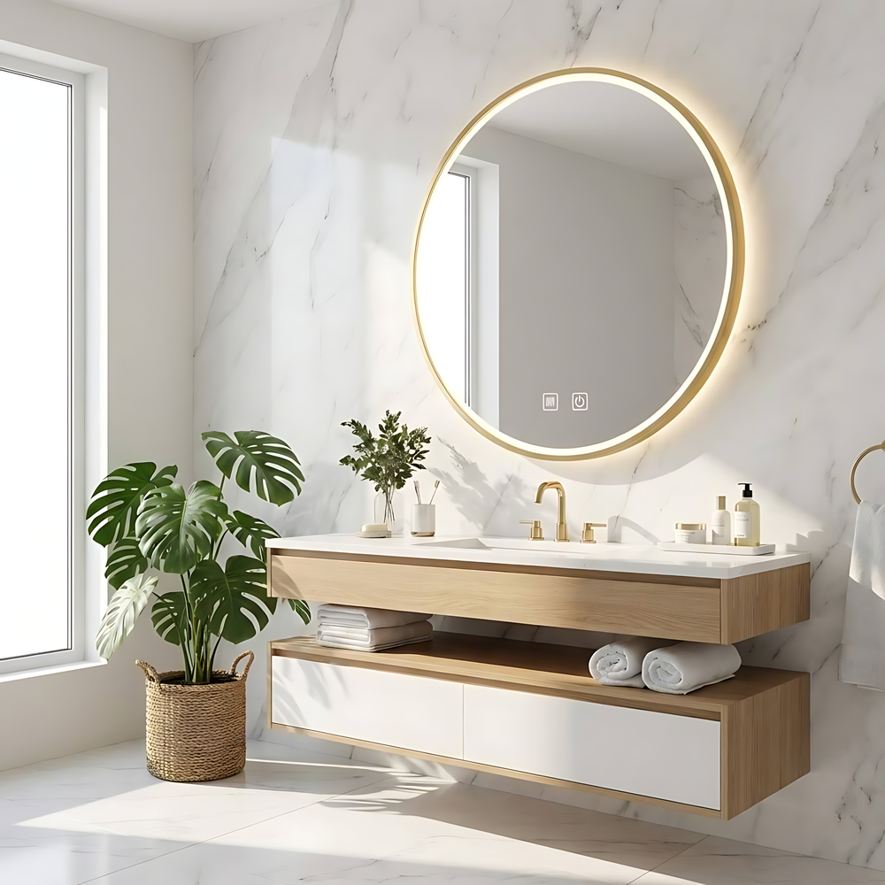 Miroir LED 100cm MMJ GOLD BRUSHED