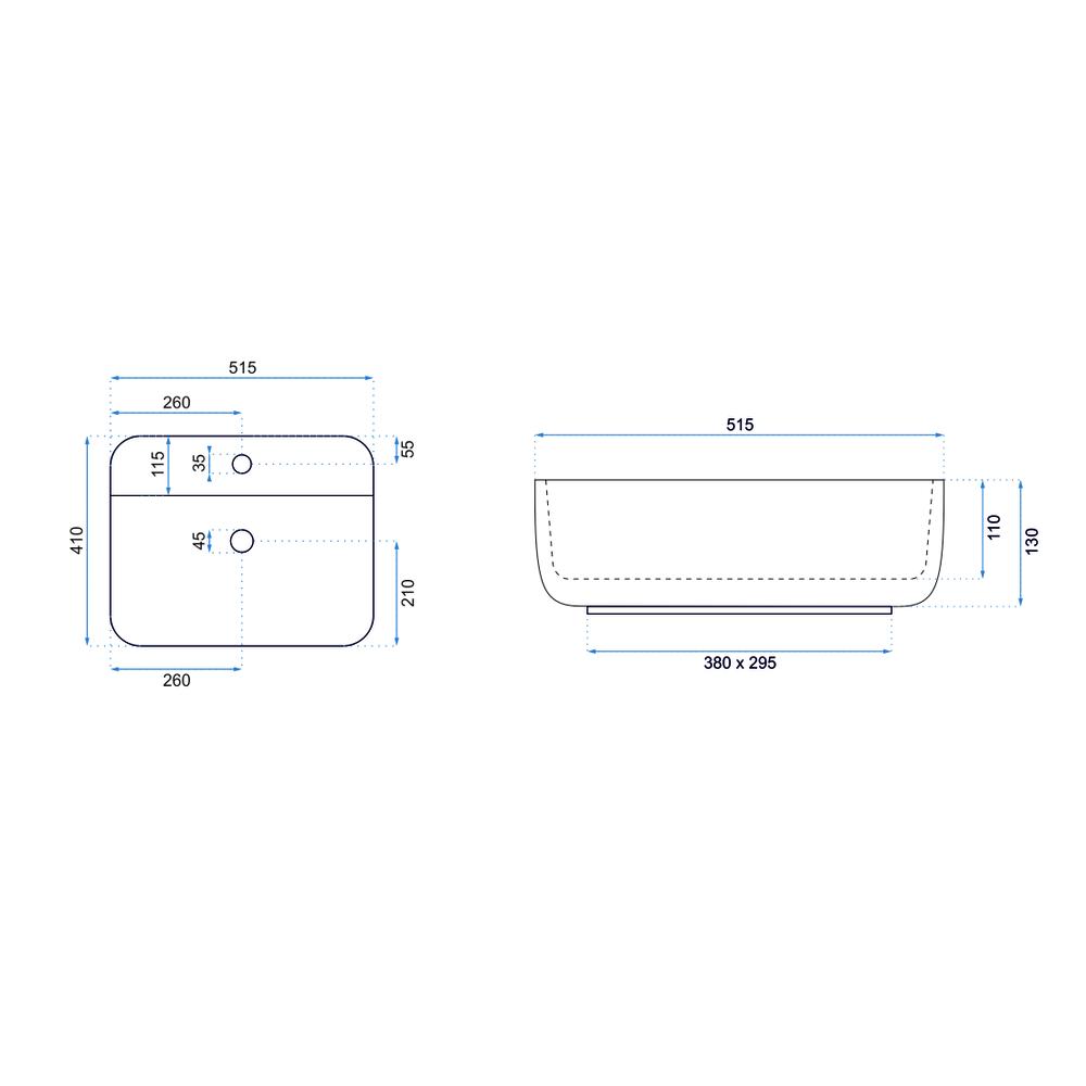 Umywalka nablatowa Rea Martina Biała