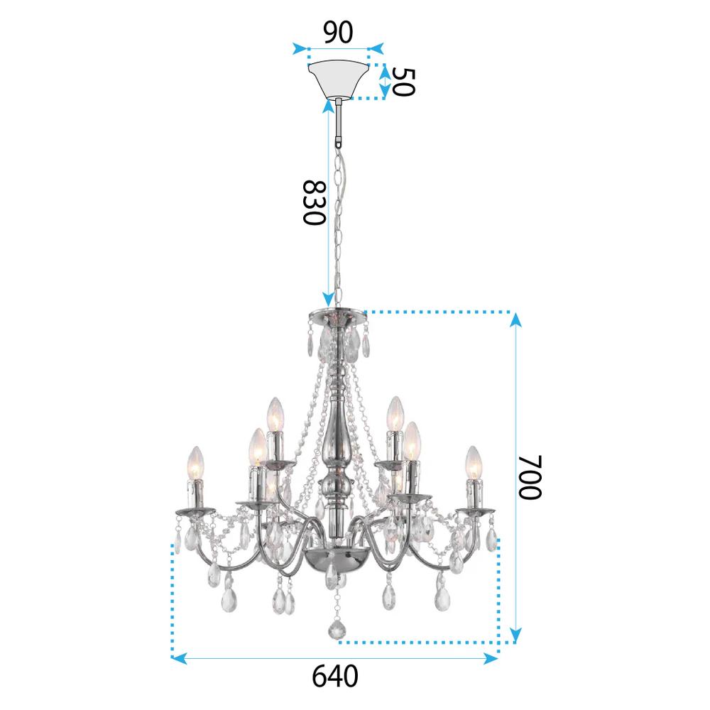 Deckenleuchte EBT016-9CP CHROME