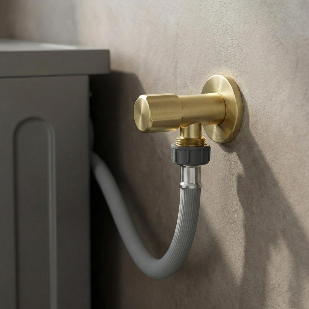 Zawór kątowy 02 1/2" x 3/4" Złoty szczotkowany