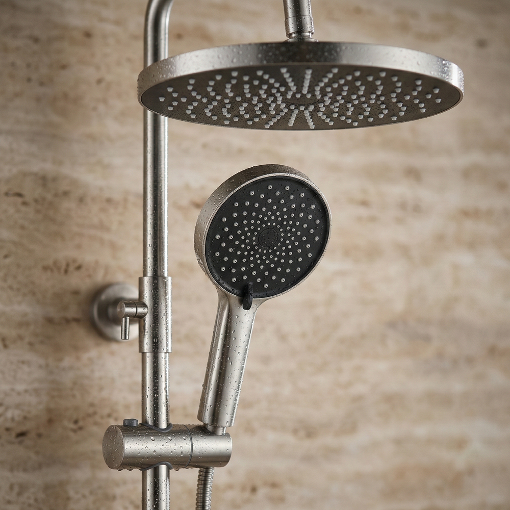 Rea Lungo Stripe Brush Nickel dušo komplektas