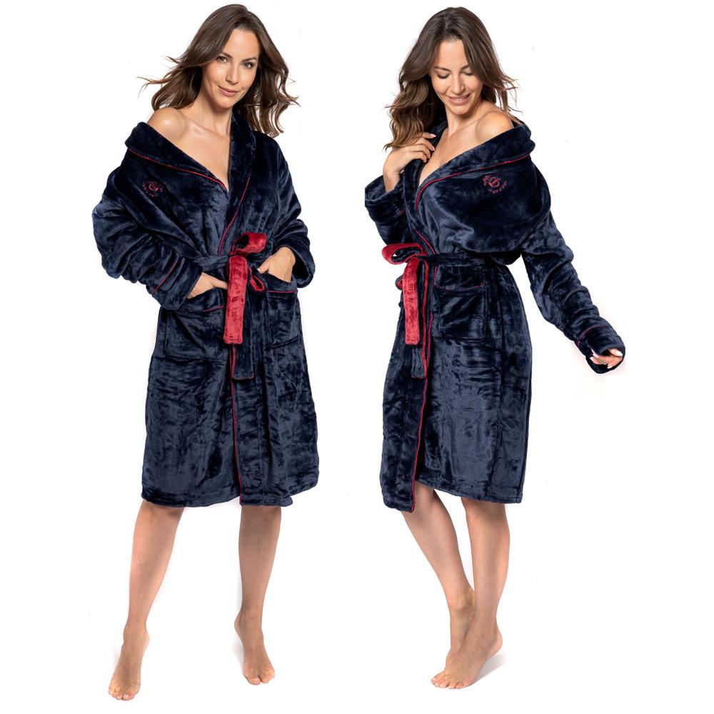 Bathrobe Roger Women Navy Red M