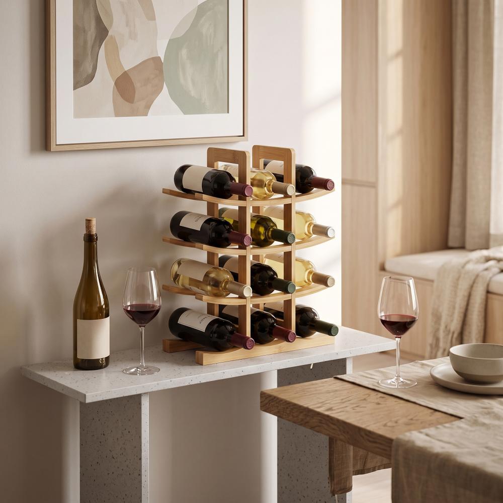 Stojak bambusowy na wino 371572