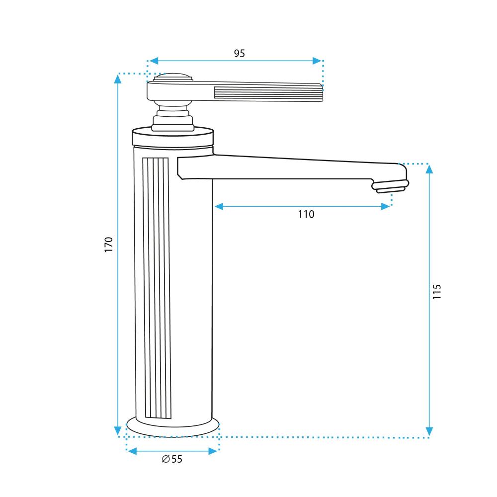 Waschbeckenarmatur Rea Monaco Chrome Low