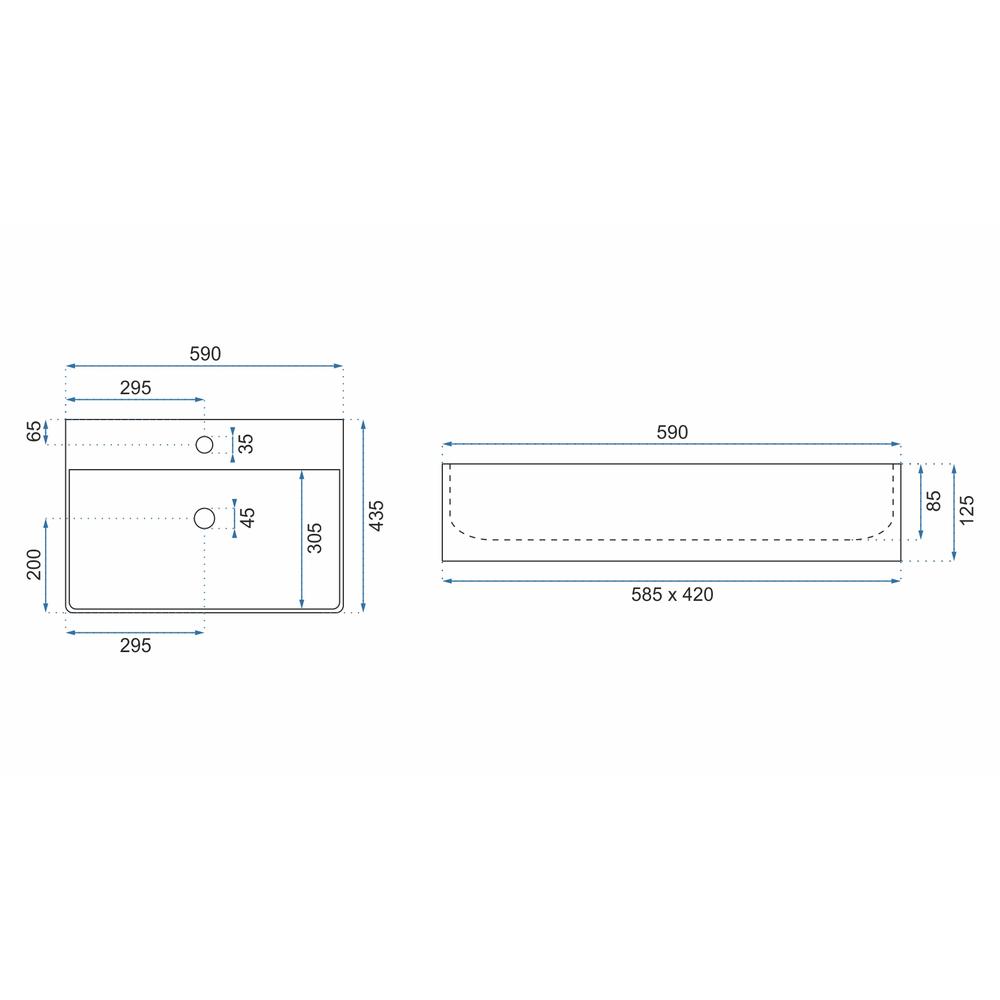 Умивальник на стільницю Rea Gina 60