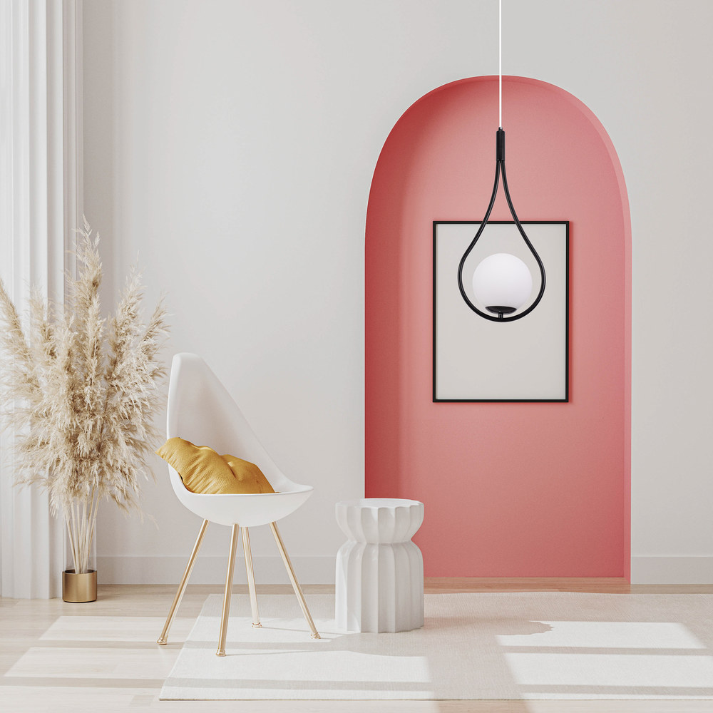 GLASKUGEL HÄNGELEUCHTE G111-1W SCHWARZ E27