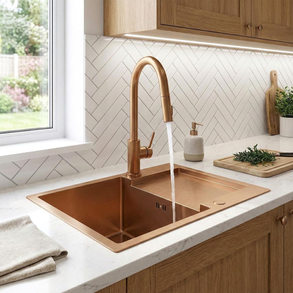 Évier en acier Paul BRUSH COPPER