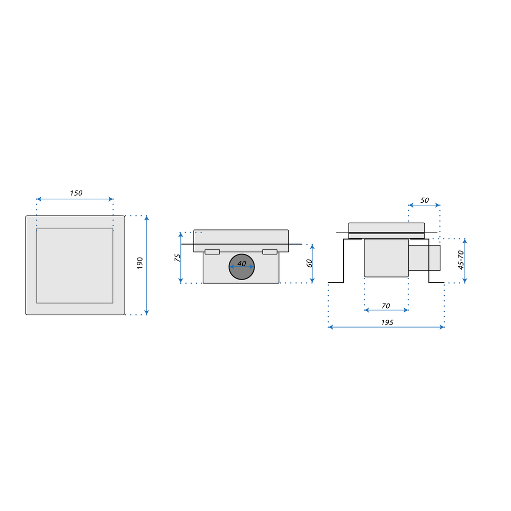 Odpływ liniowy REA CROSS STAL SZCZOTKOWANA 15x15