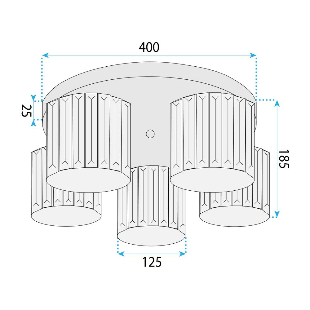 Deckenleuchte EBT023-5C BLACK