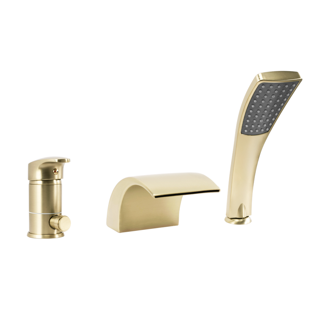 Třídílná vanová baterie REA RIVEN Brush Gold