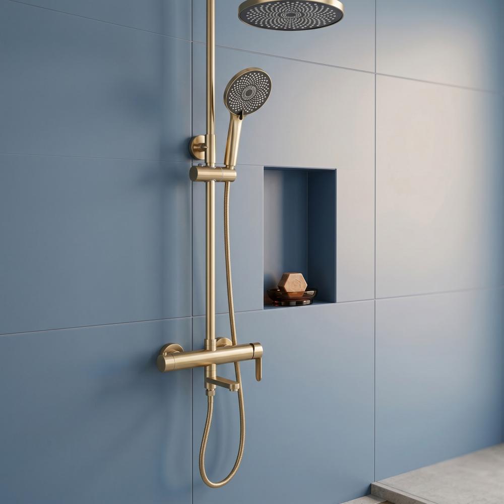 Shower Set Rea Arcos brush gold