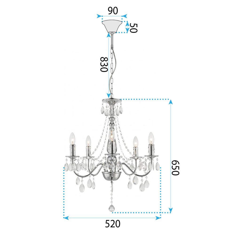 Deckenleuchte EBT014-5CP CHROME