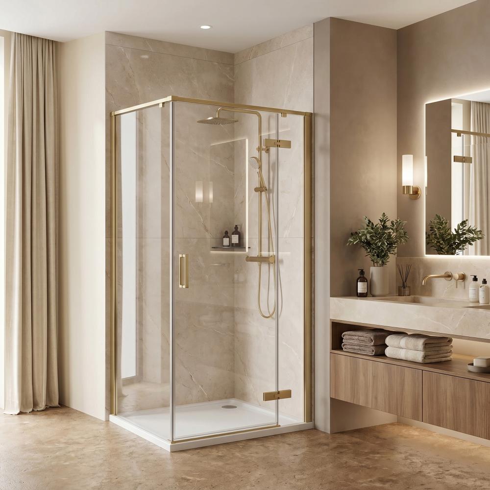 Shower enclosure Rea Bruno 90x90 Brush Gold