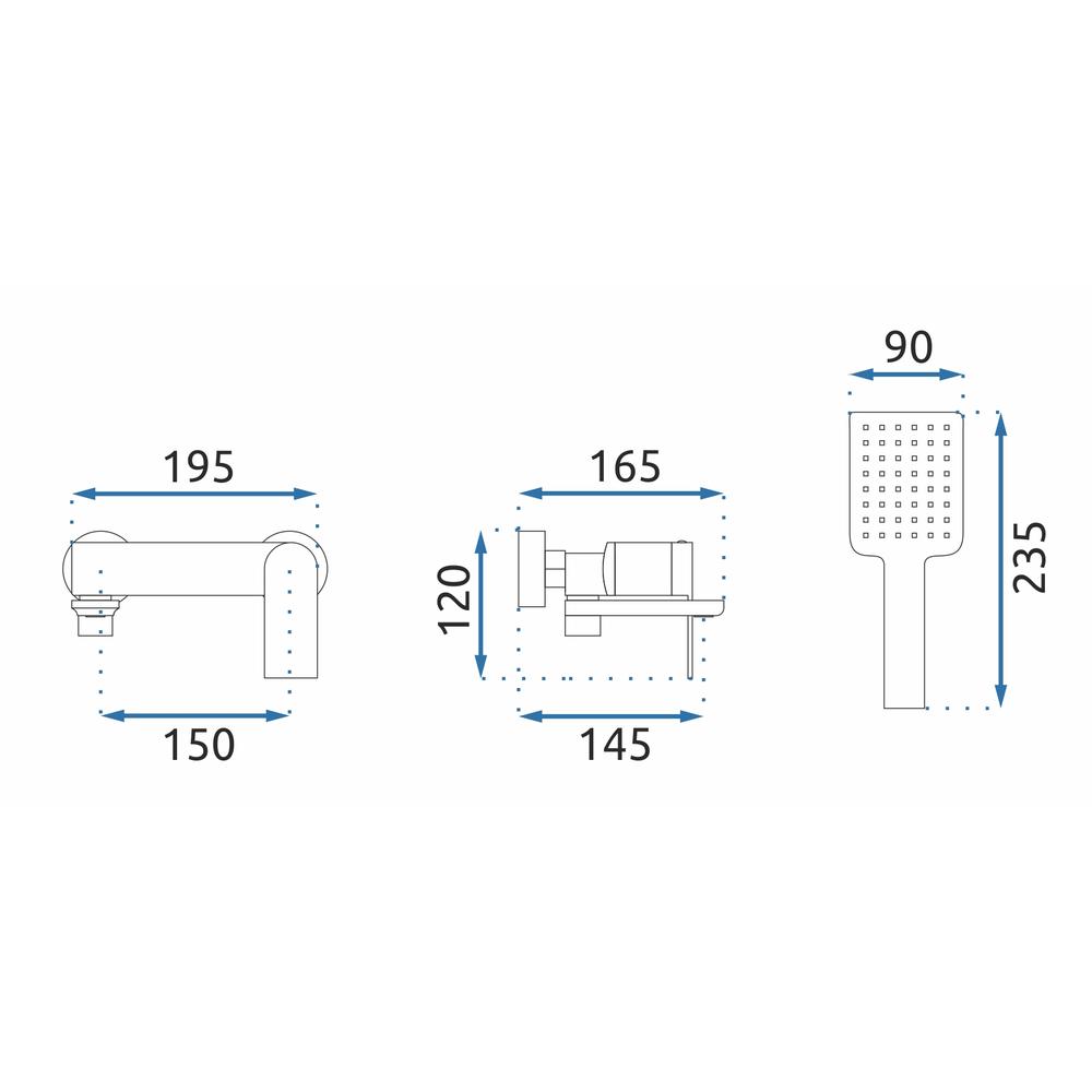 Смесител за вана REA STORM Gold