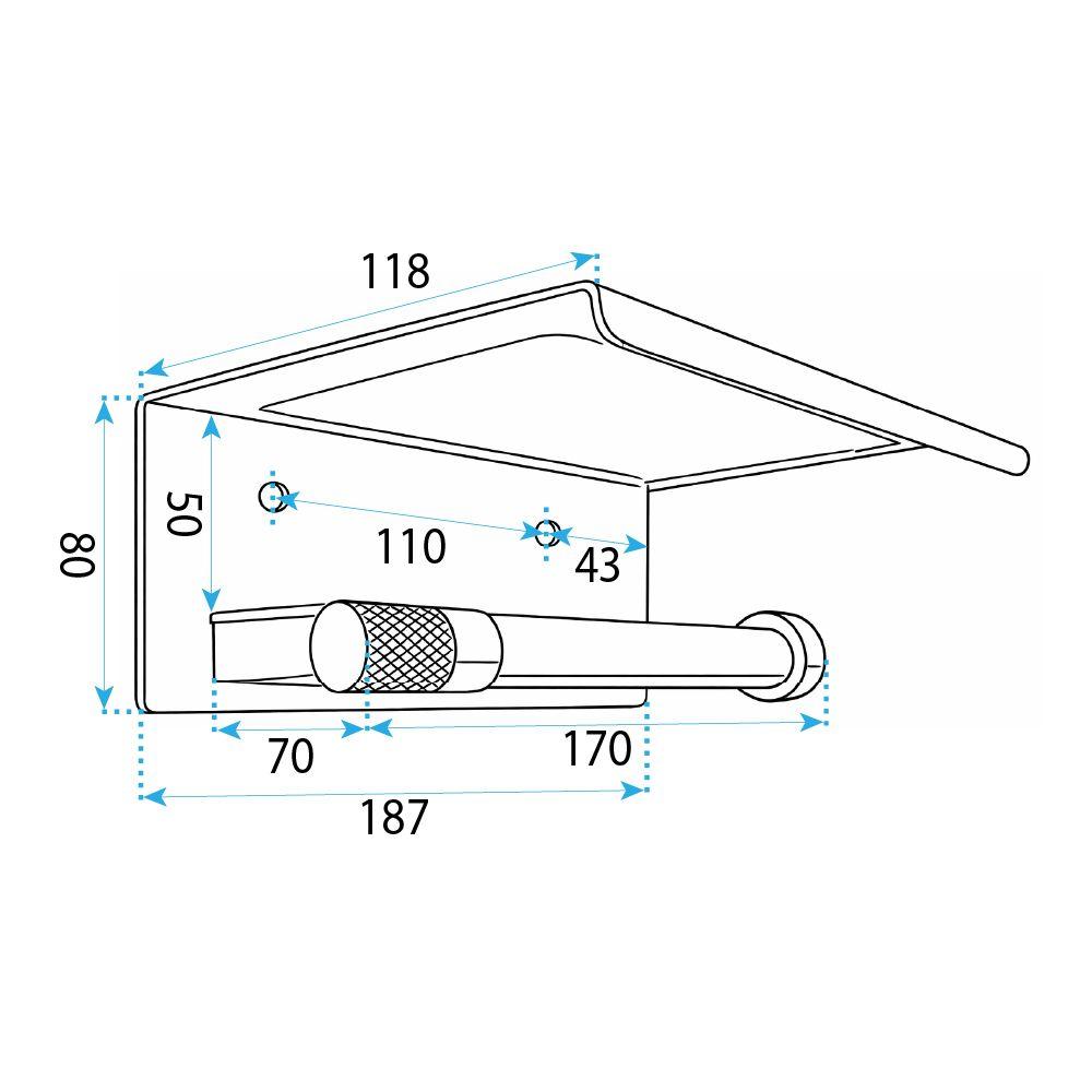 Държач за тоалетна хартия с рафт 39105A ORI Titan