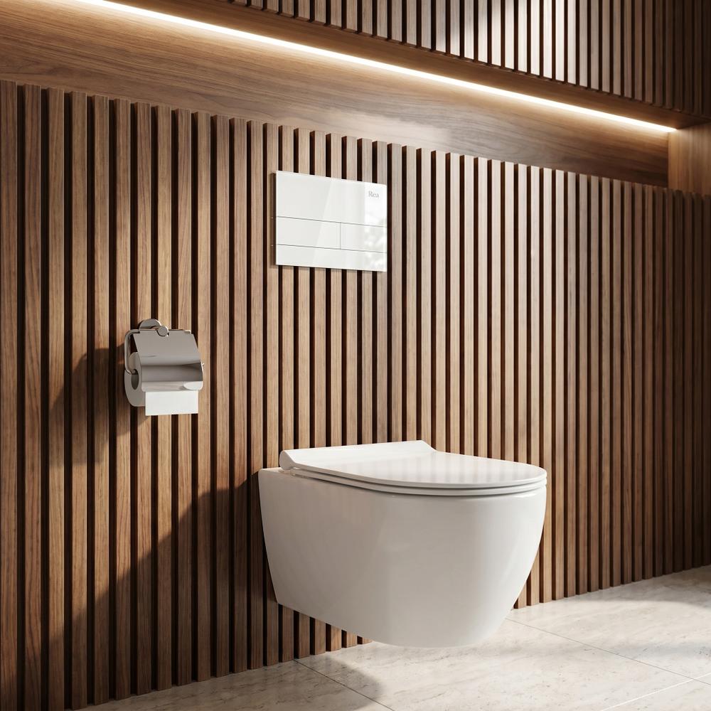 Stelaż zestaw podtynkowy Slim 024N do mis WC z przyciskiem T Białe Szkło