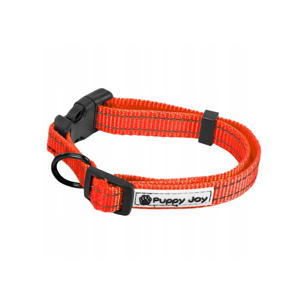 Smycz i obroża dla psa odblaskowa  PJ-035 czerwona