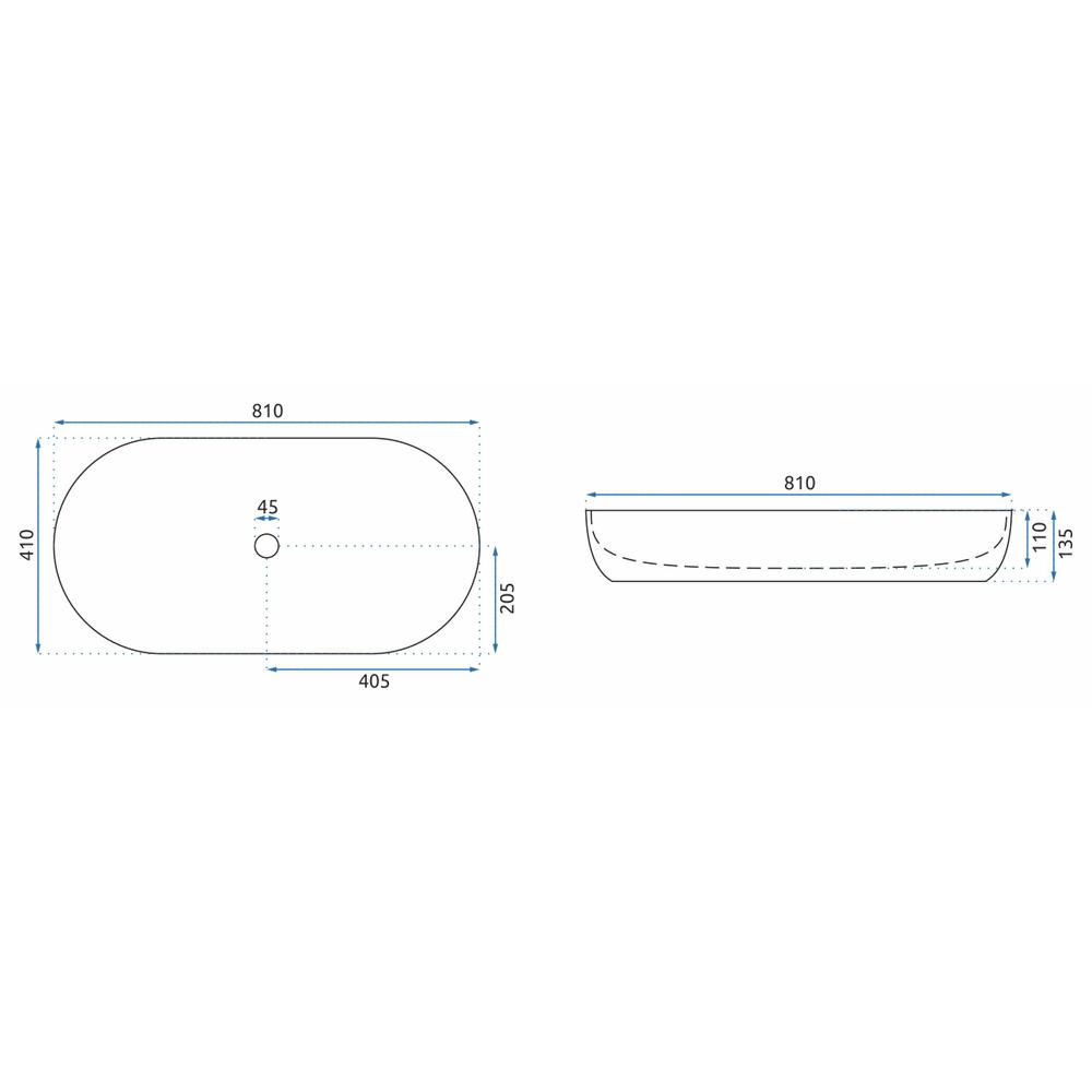 Keramički umivaonik na ploči REA CLEO 81 Shiny Aiax