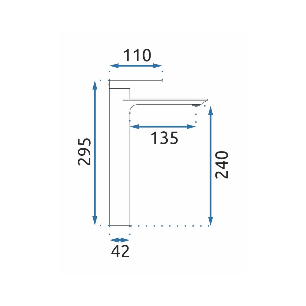 Βρύση νιπτήρα REA STORM Gold, Ψηλ