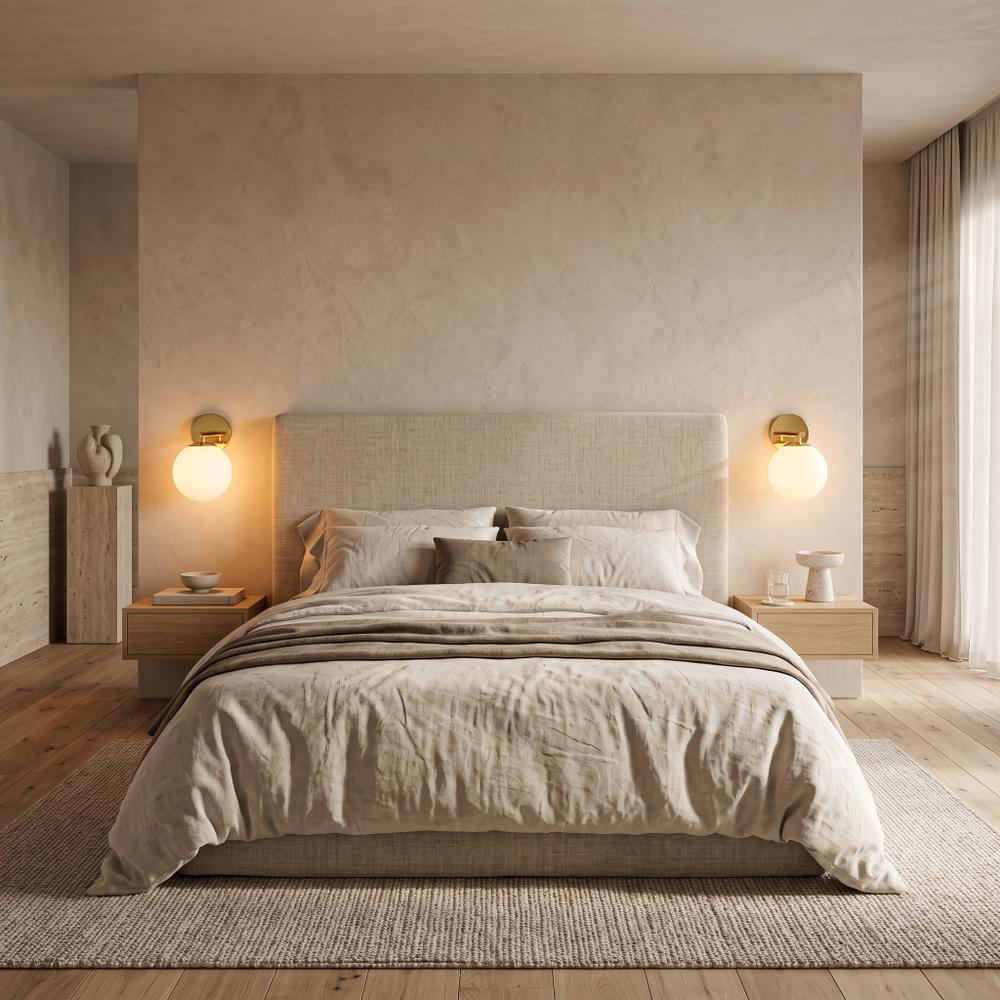 Lampa Ścienna Kinkiet Szklana Kula APP684-1W Złota