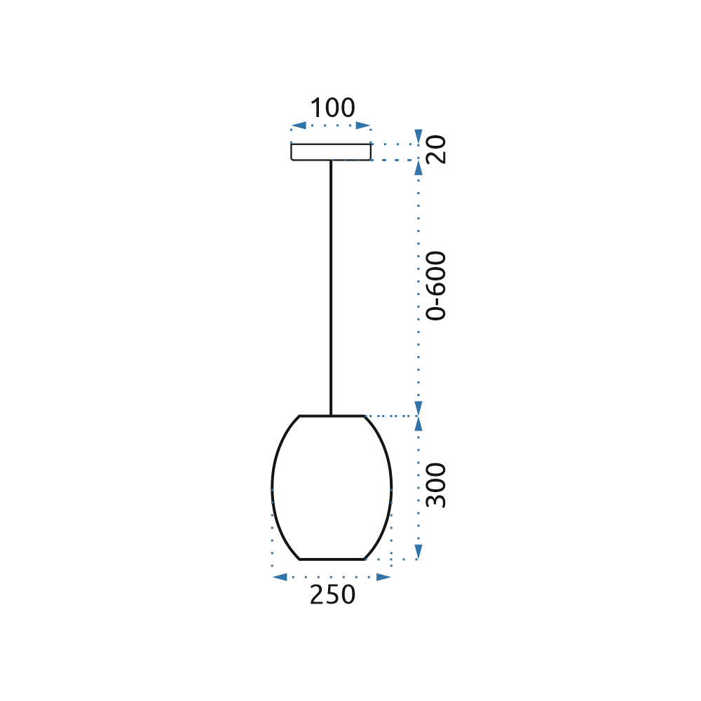 Hängelampe AMBER LOFT 52 cm APP567-1CP