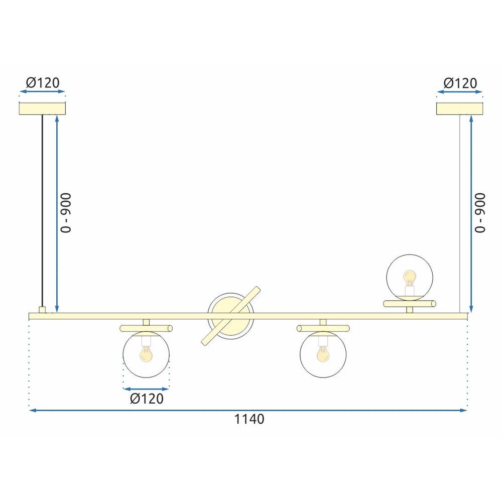 Hängelampe APP1665-4CP Gold