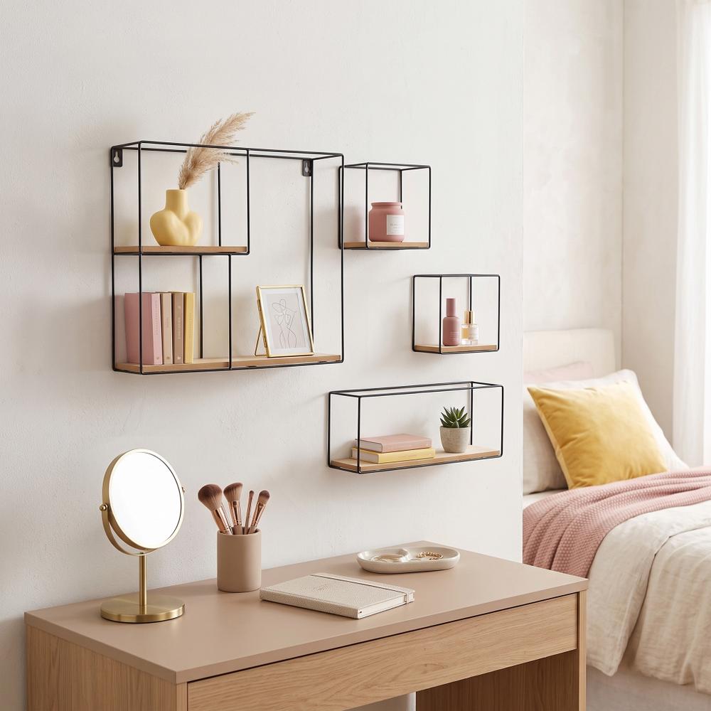 Zestaw 4 półek ściennych LOFT Metalowe Industrial 391883