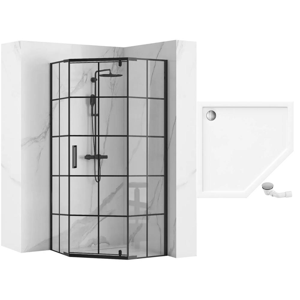 Duschkabine HEX Black  90x90