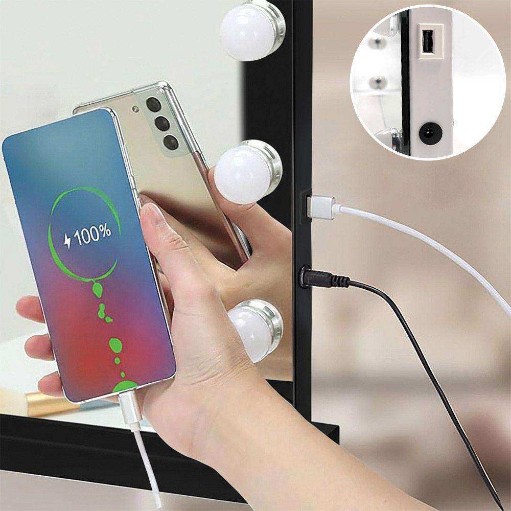 Lustro LED Hollywood Czarne 80x60