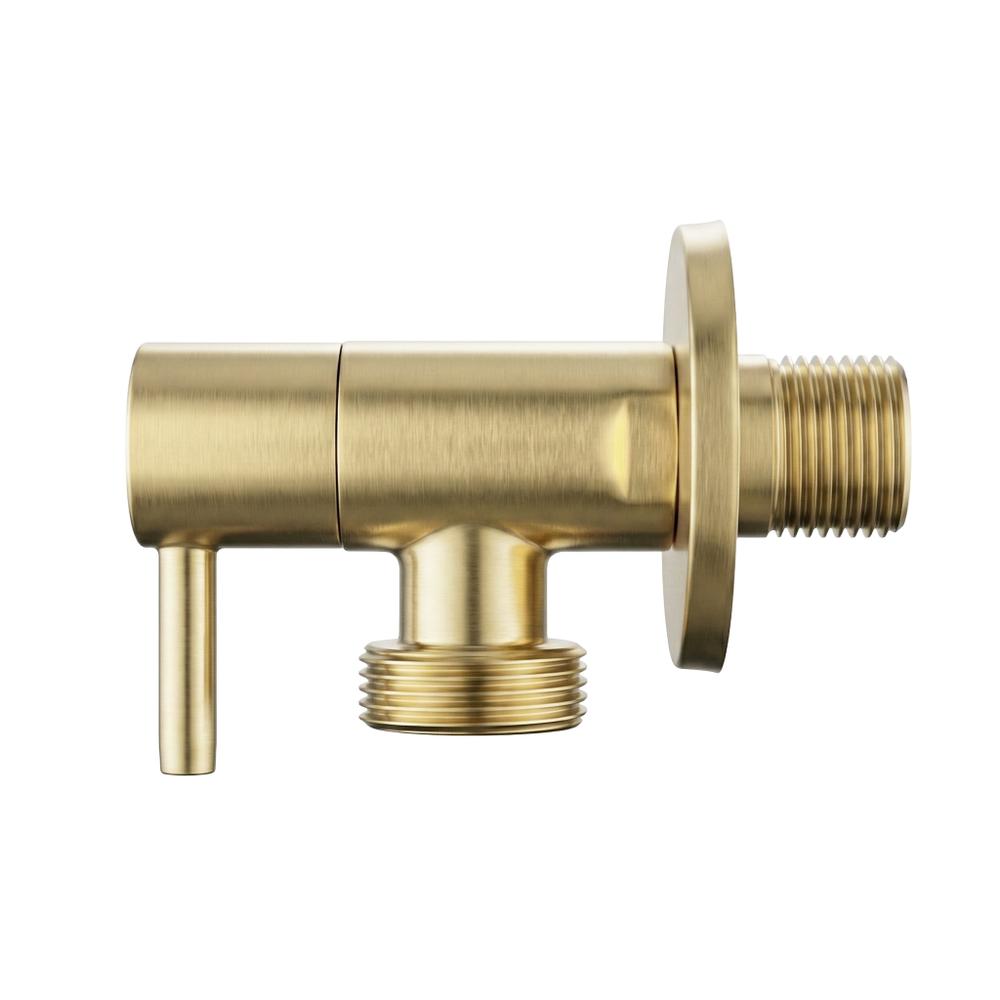 Valvola ad angolo 1/2" x 3/4" Brush Gold
