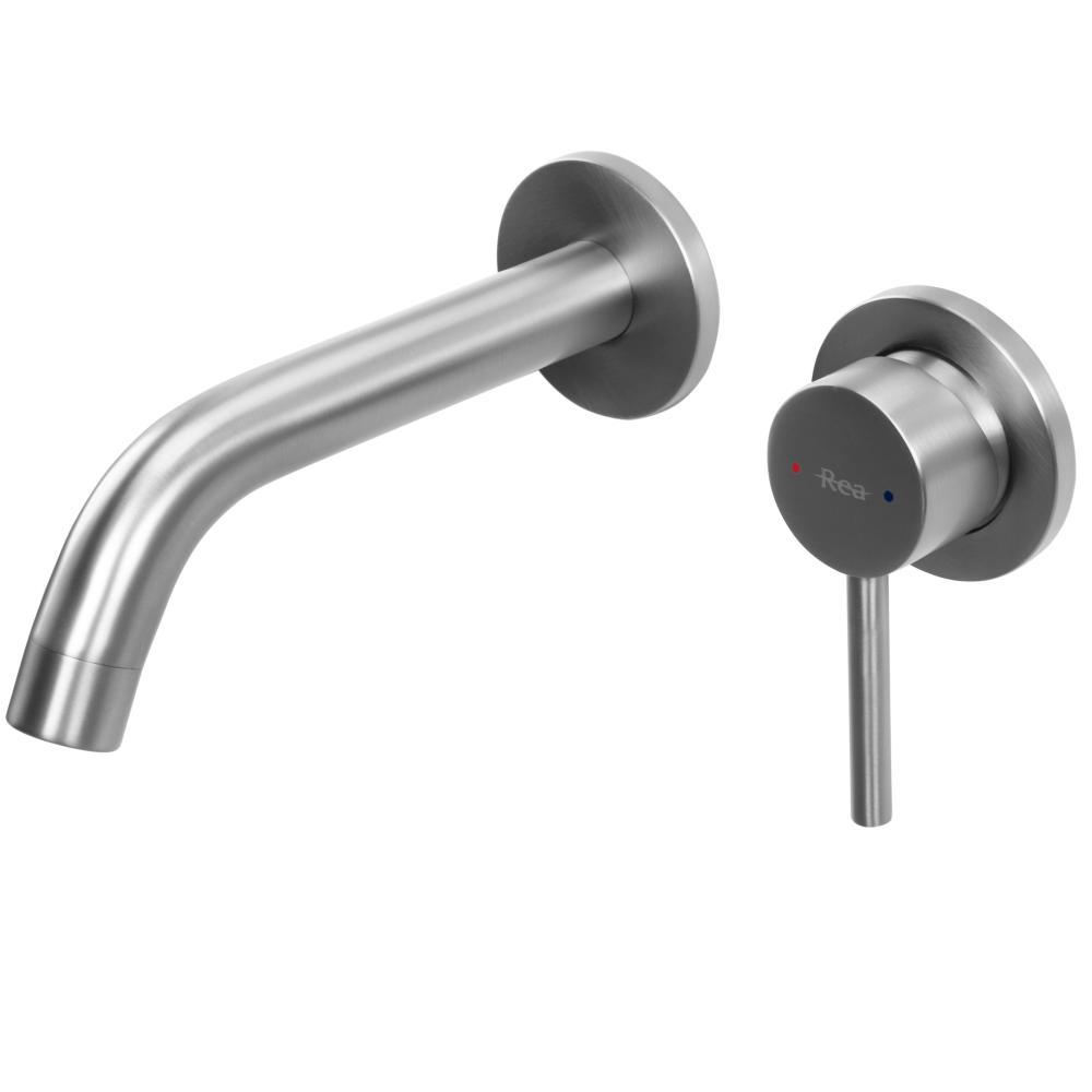 Inbouw wastafelkraan Rea Owen Brush Steel + BOX