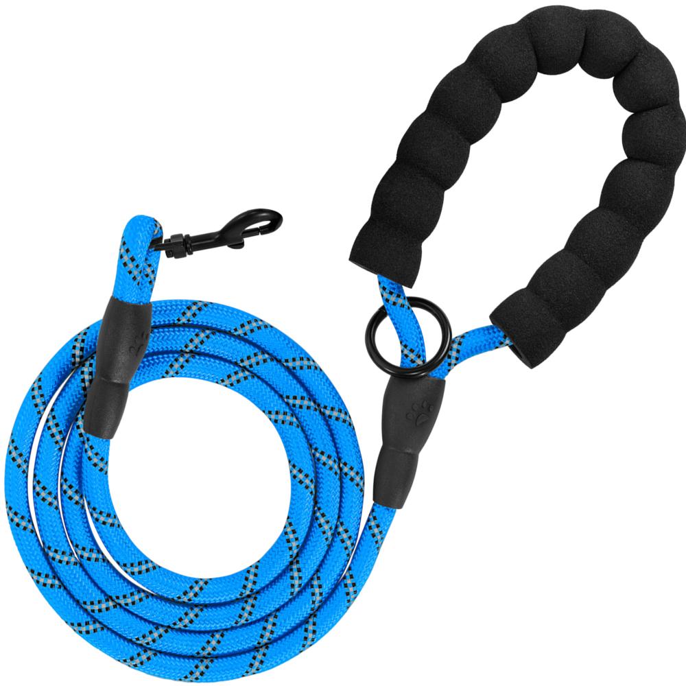 Smycz i obroża dla psa odblaskowa PJ-037 niebieska