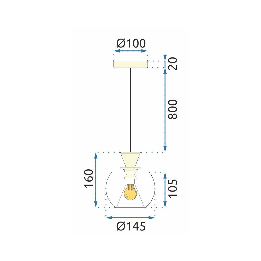 Deckenlampe Glas Kugel Gold APP902-1CP