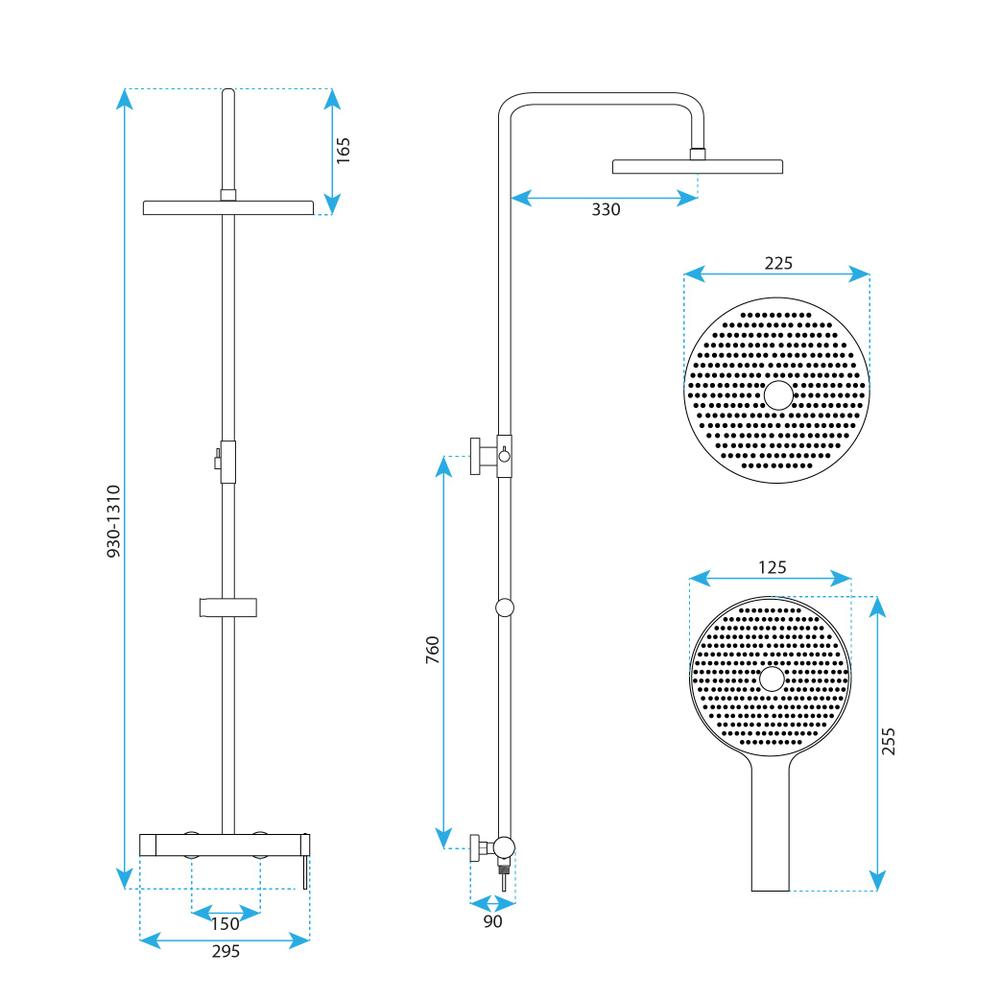 Zestaw natryskowy Rea Foss Clif Nikiel Szczotkowany