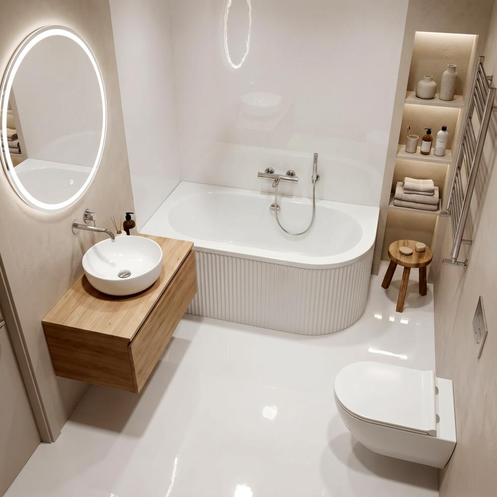Wanna Akrylowa Narożna Rea Orion Stripe Prawa 150cm