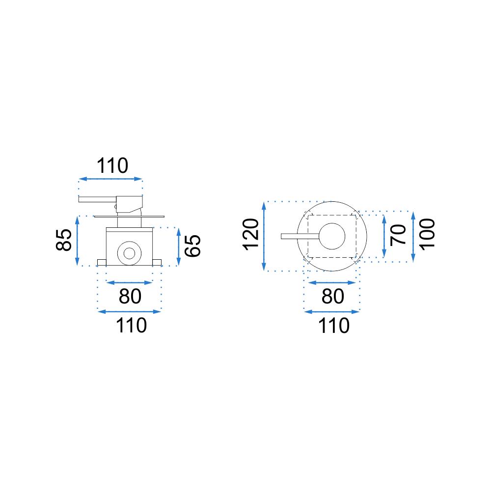 Rea Lugano paslēptas dušas komplekts melns +BOX