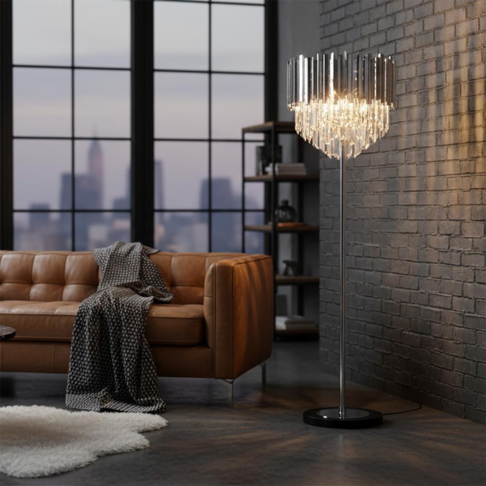 Lampa Stojąca Podłogowa APP1716-3F Chrom