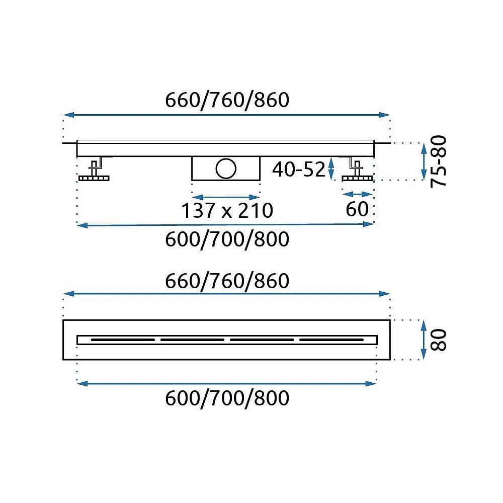 Odpływ Liniowy REA FILO Stal szczotkowana 80