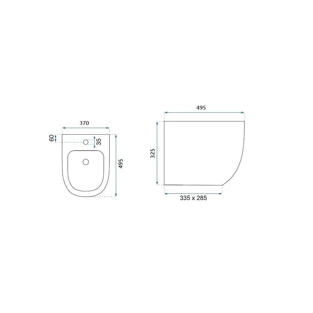 Zestaw Misa WC Carlo Mini Rimless Flat + Bidet Carlo Mini